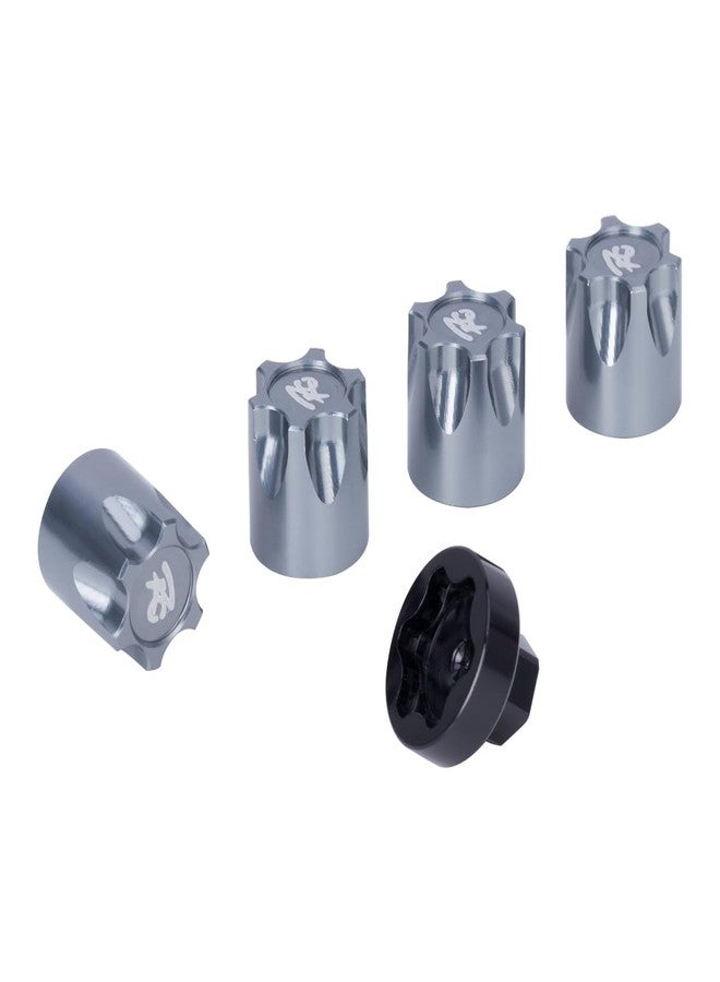 VNUHV 4pcs Metal Wheel Rim Center Cap Dust Cap M4 Nut for 1/10 RC Crawler Car Axial SCX10 D90 TRX4 TF2 CC01 Capra VS4-10 Tire Upgrades (Titanium) - Image 1