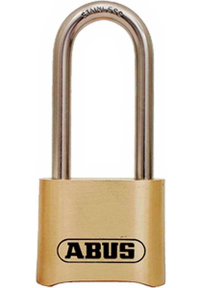 ABUS 180/50 Solid Brass Combination Padlock with Long Stainless Steel Shackle (2-1/2") - Image 1