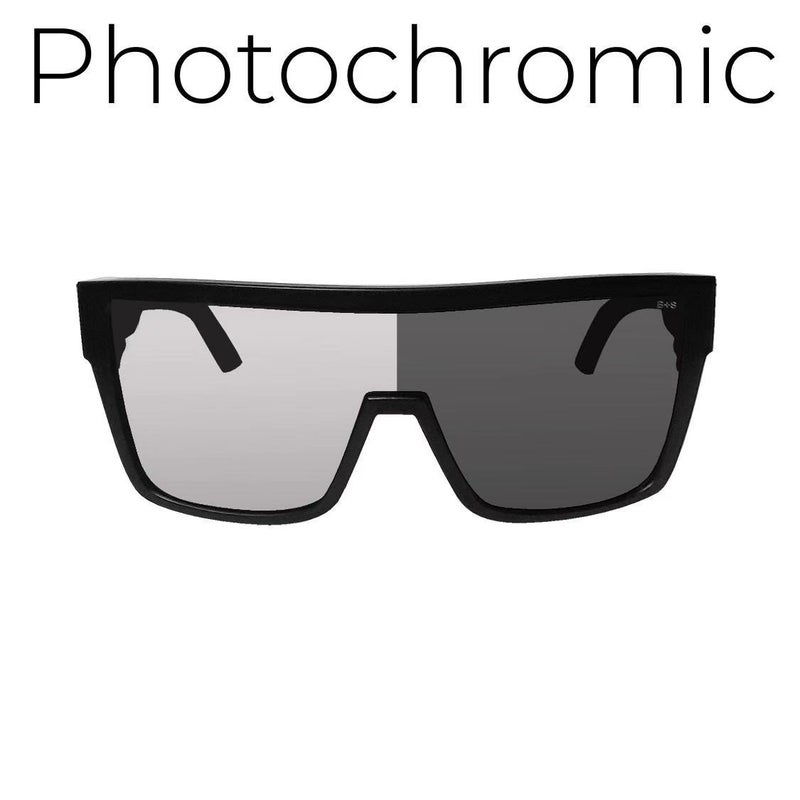 Leba Polarized Sports Sunglasses UV400 for Men & Women, Full-Frame Windproof Cycling Driving Glasses with Grey TAC Lenses, Black PC Frame - Photochromic Clear to Gray Lens