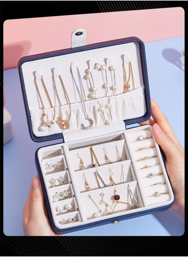 QiaoKai - Solid Pattern Portable Earrings Storage Box Large Capacity Waterproof Jewelry Storage Box for Women - Image 1