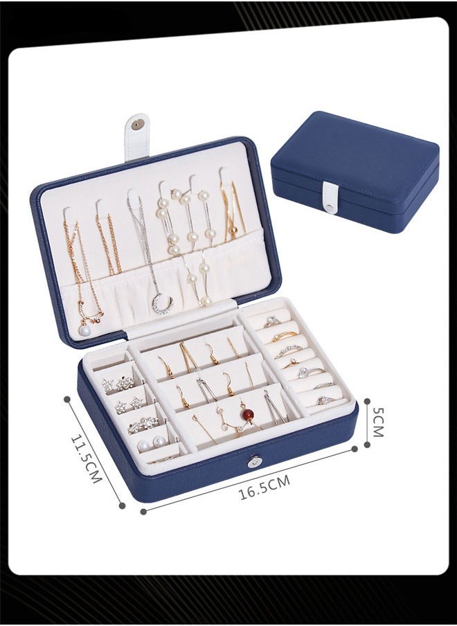 QiaoKai - Solid Pattern Portable Earrings Storage Box Large Capacity Waterproof Jewelry Storage Box for Women - Image 1