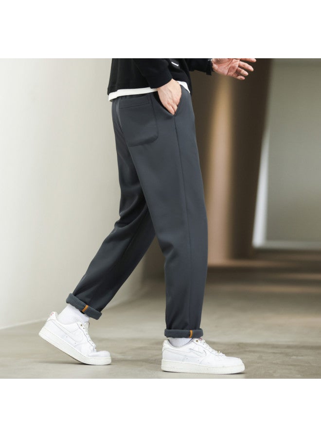 Fapai Winter Casual Pants Elastic Waist Straight Leg Versatile Fashion Trousers - Image 4