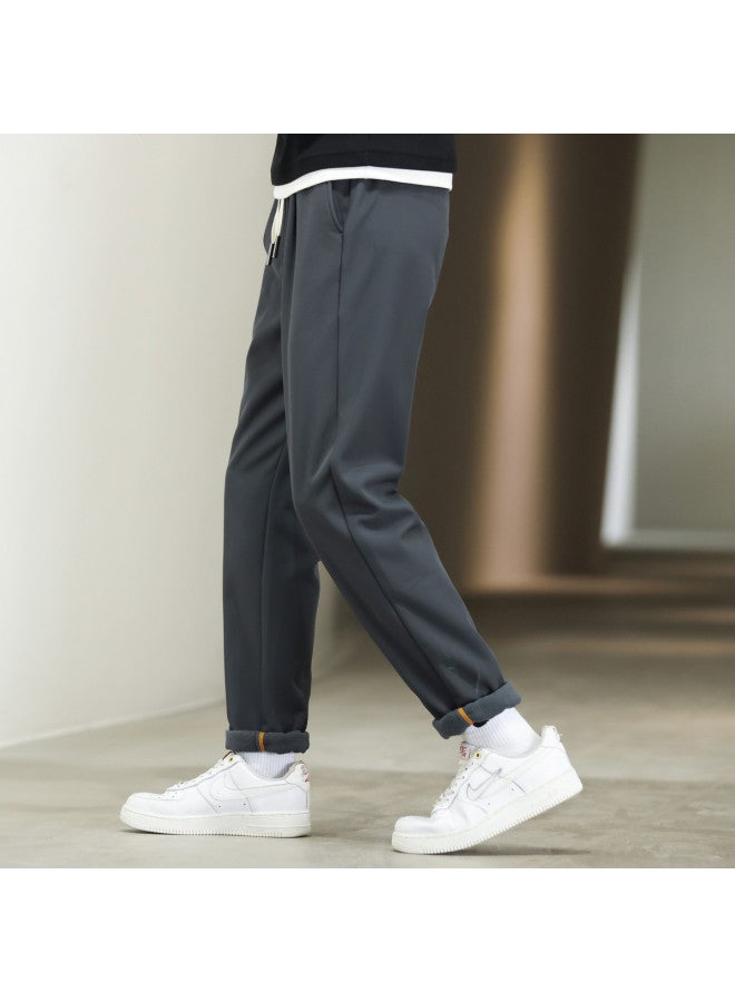 Fapai Winter Casual Pants Elastic Waist Straight Leg Versatile Fashion Trousers - Image 3