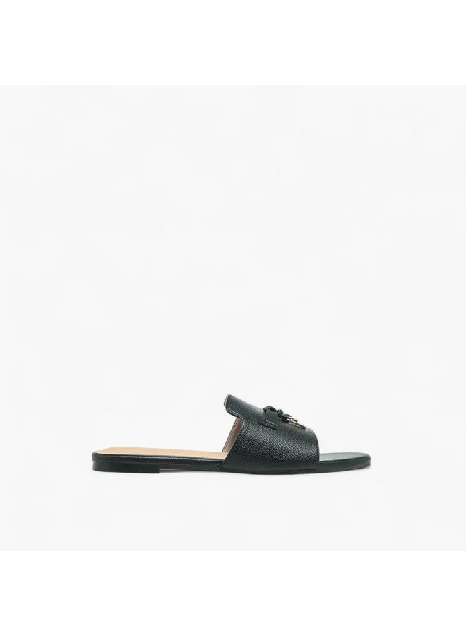 Flora Bella By Shoexpress Women Lock Accent Slip-On Sandals
