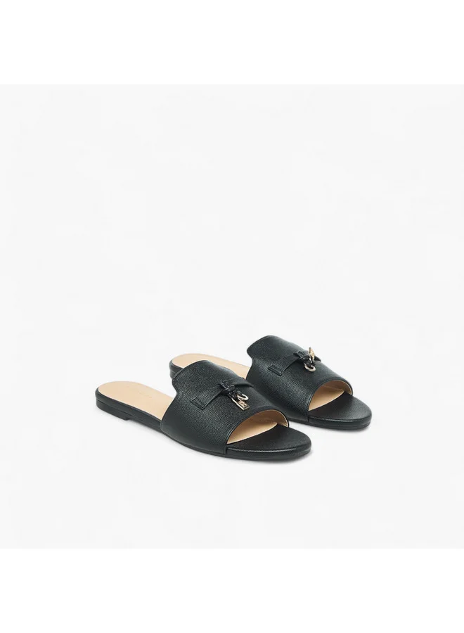 Flora Bella By Shoexpress Women Lock Accent Slip-On Sandals