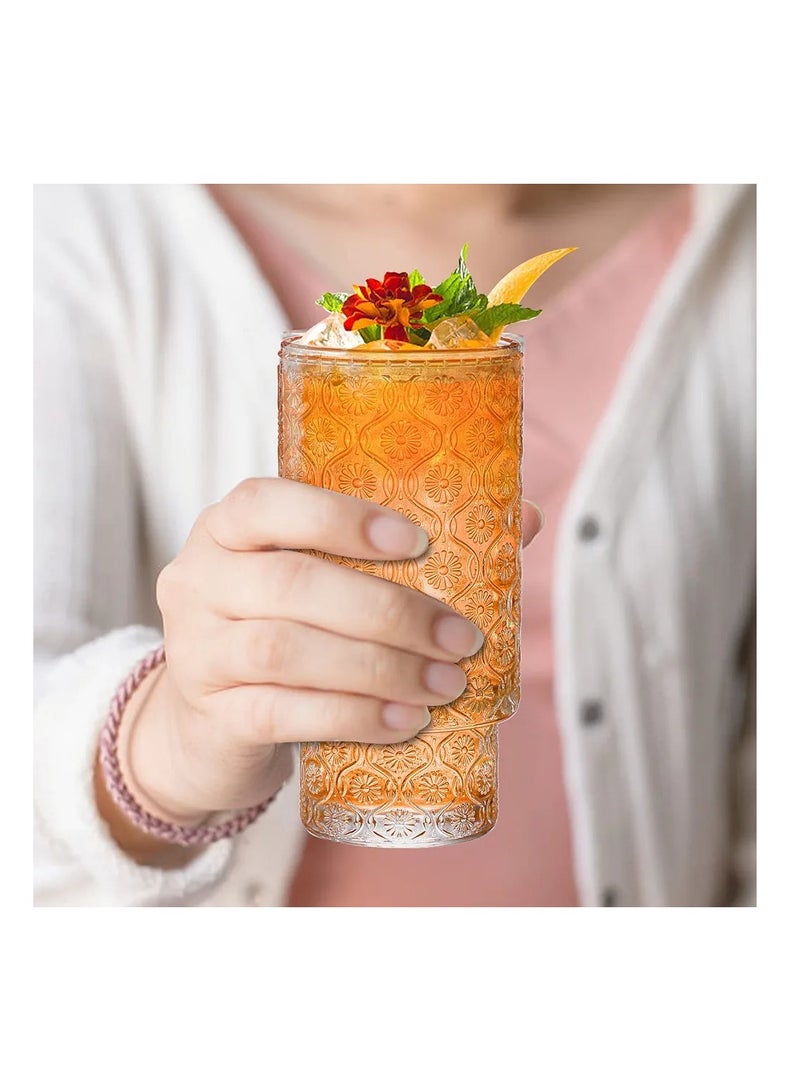 كافيه اكواب زجاجية مكونة من قطعتين وماصة بتصميم مضلع  مثالية الأستخدام - Image 2