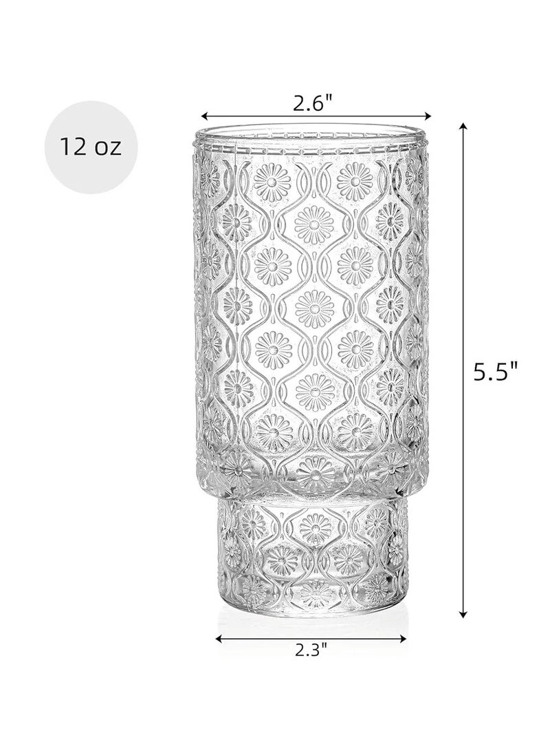 كافيه اكواب زجاجية مكونة من قطعتين وماصة بتصميم مضلع  مثالية الأستخدام - Image 4