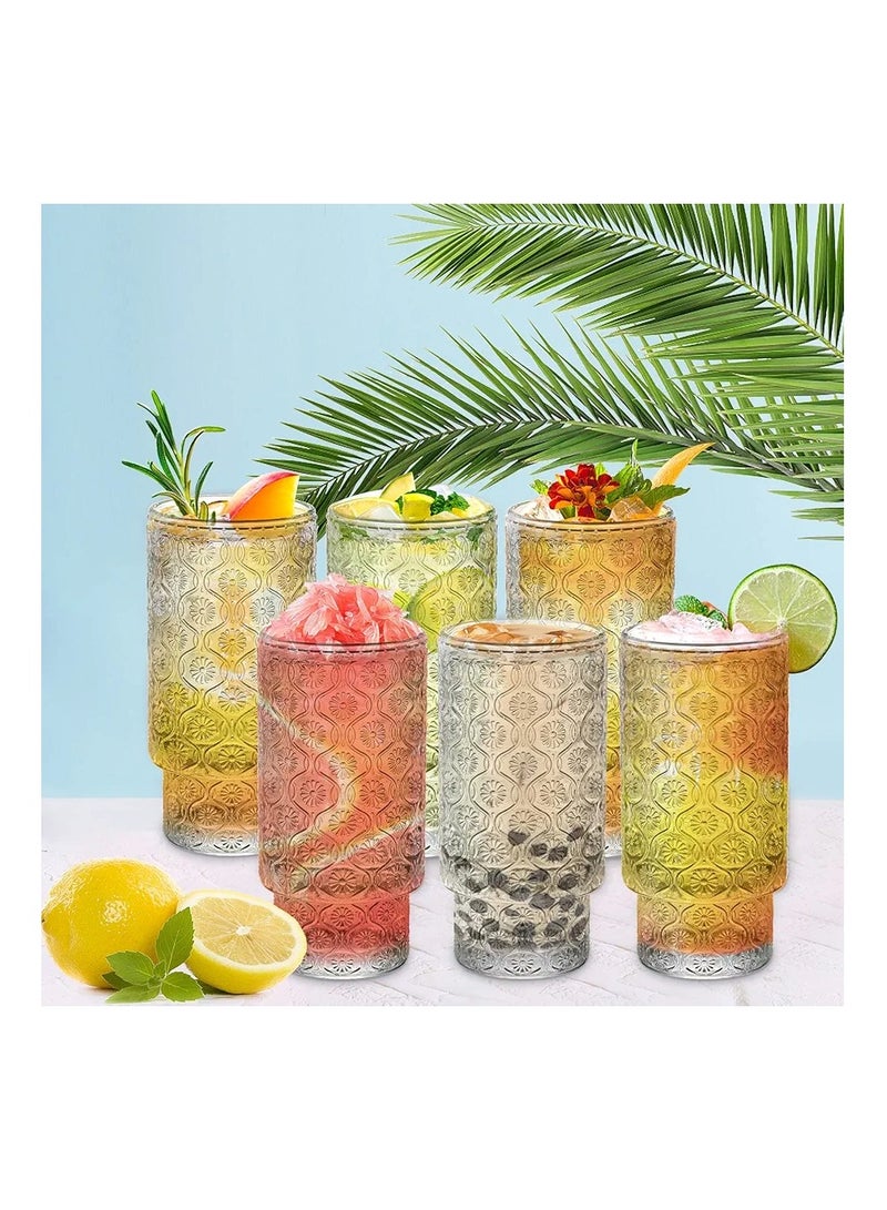 كافيه اكواب زجاجية مكونة من قطعتين وماصة بتصميم مضلع  مثالية الأستخدام - Image 1