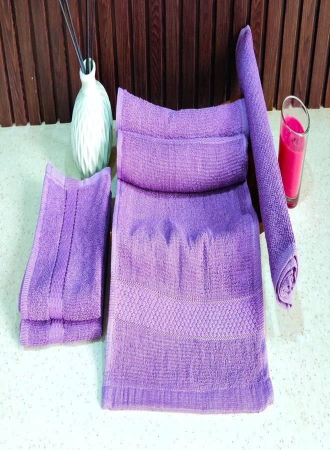 Caslino - Small Cotton Face Towels, Set of 6, Soft and Absorbent, 25 x 25 cm, 400 GSM, Towel Set for Women & Men (Purple, Pack of 6) - Image 5