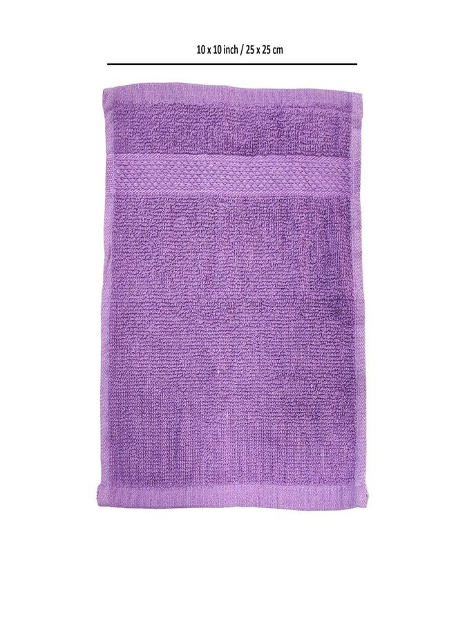 Caslino - Small Cotton Face Towels, Set of 6, Soft and Absorbent, 25 x 25 cm, 400 GSM, Towel Set for Women & Men (Purple, Pack of 6) - Image 3