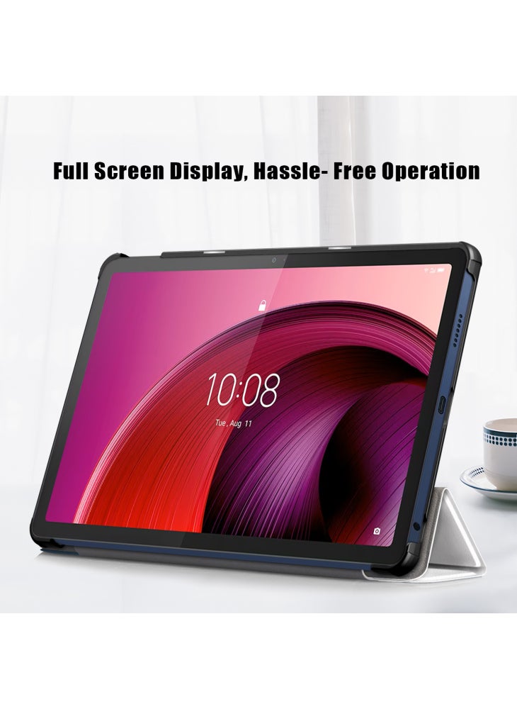 Trifold Stand Cover for Lenovo Tab M10 5G TB-360ZU,PU Leather Pattern Printing Tablet Case with Auto Sleep/Wake - Cat - Image 5