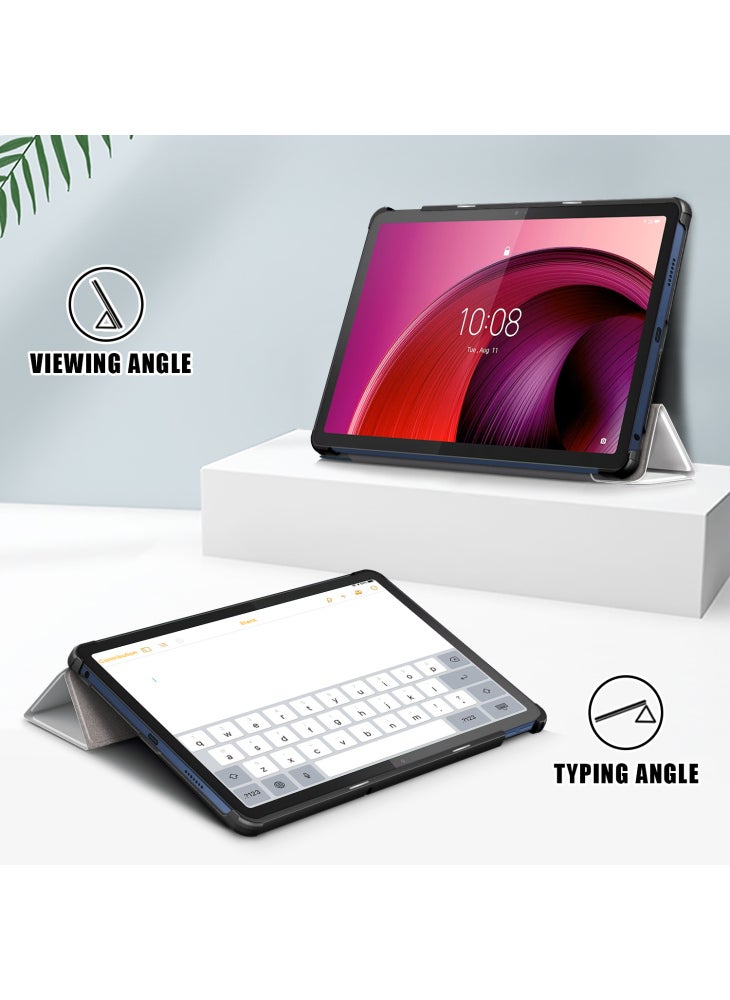 Trifold Stand Cover for Lenovo Tab M10 5G TB-360ZU,PU Leather Pattern Printing Tablet Case with Auto Sleep/Wake - Cat - Image 3