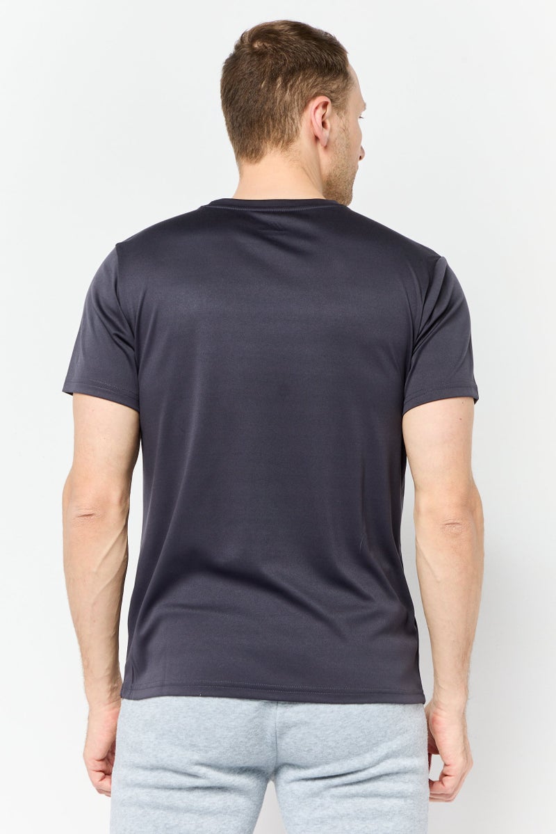RBX Men Sportswear Fit Short Sleeves Training T-Shirt, Dark Grey  - Image 2
