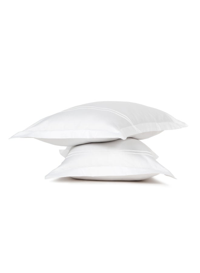 MULBERRY LIVING أغطية وسائد قطنية %  بلون أبيض، عبوة من قطعتين  ×  سم - Image 3