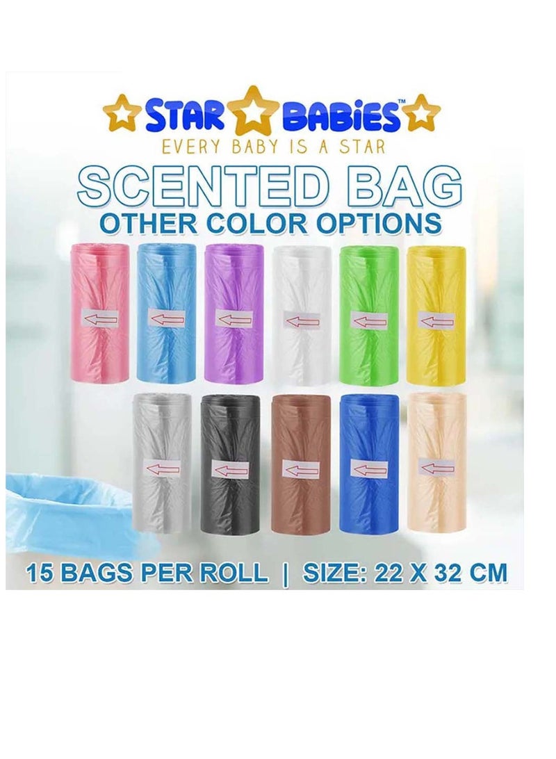 STAR BABiES Star Babies - Combo Pack of 2- Powder Puff  with Disposable Scented Bag (5 Pcs w/Dispenser) - Blue/Black  - Image 3
