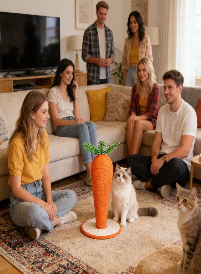 Cat Scratching Post | Carrot Shape Self-Playing Cat Toy | Vertical Scratching Post,for Indoor Outdoor Home Living Room Pets Kittens Floor - Image 3