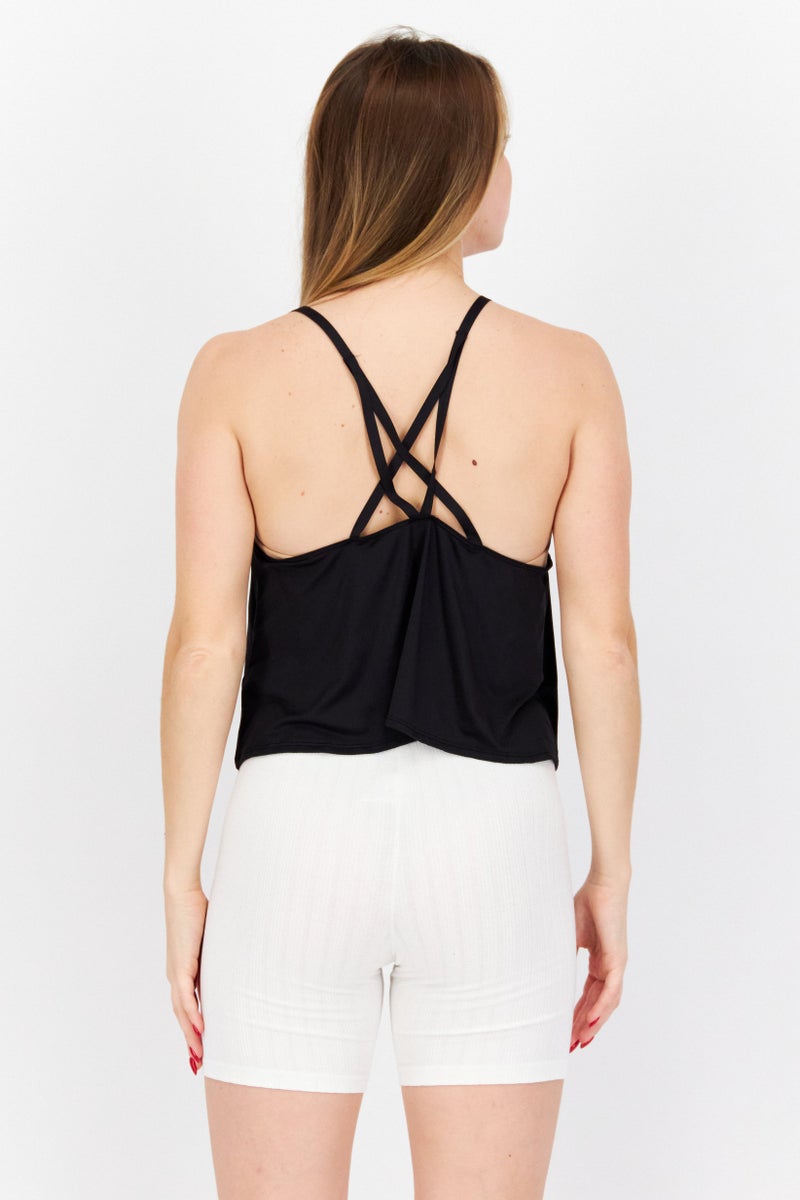 Adidas تي شيرت يوجا بلا أكمام للنساء بتصميم أداء متميز، أسود - Image 2