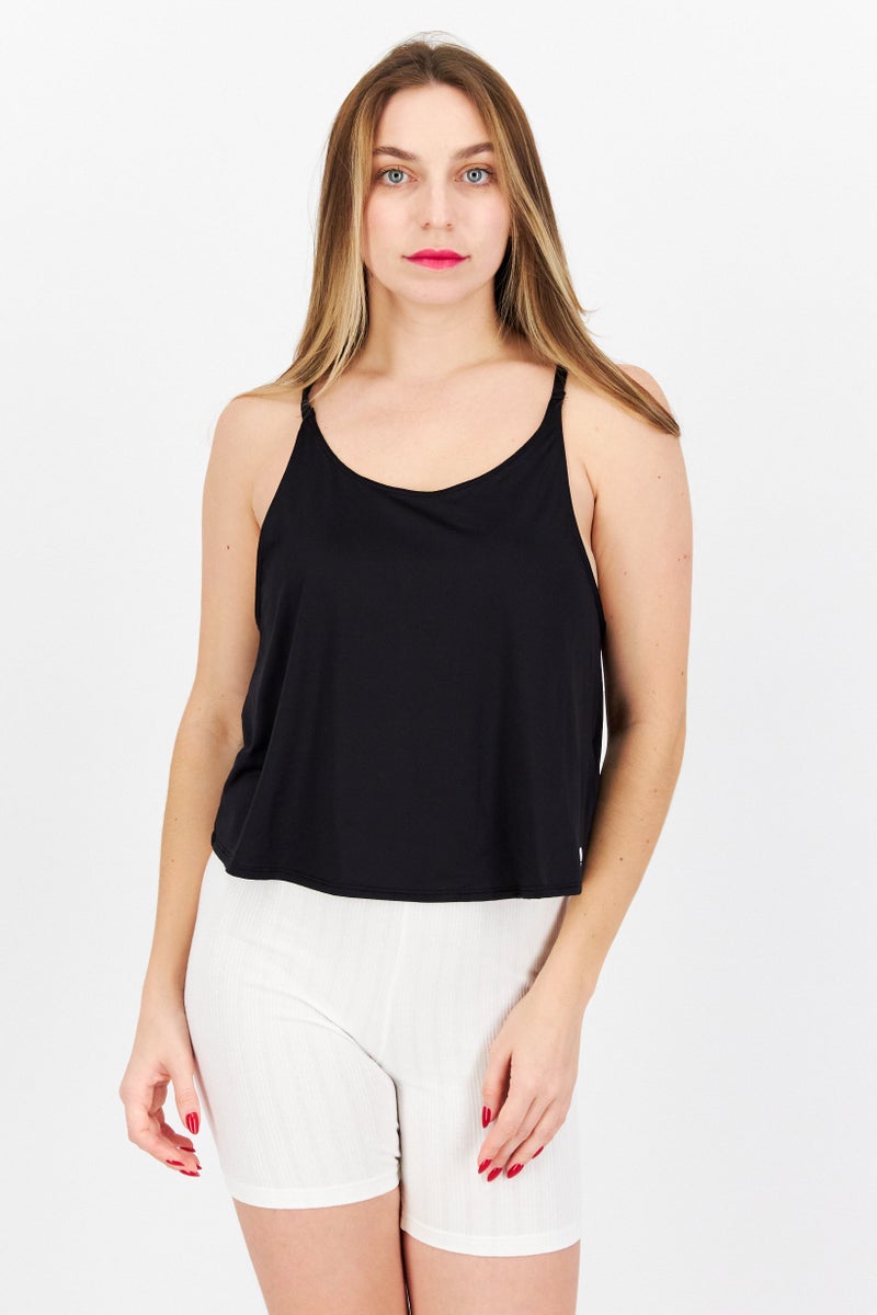 Adidas تي شيرت يوجا بلا أكمام للنساء بتصميم أداء متميز، أسود - Image 1