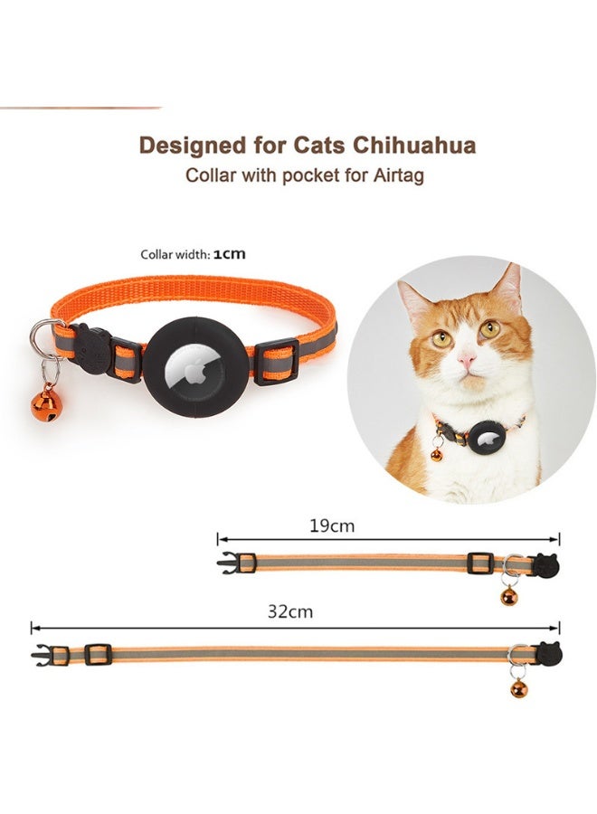 Airtag Cat Collar Breakaway for Dogs Cats, Reflective Kitten Collar with Apple Air Tag Holder and Bell, 0.4 Inches in Width and Lightweight - Image 3
