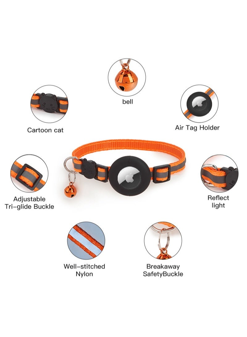 Airtag Cat Collar Breakaway for Dogs Cats, Reflective Kitten Collar with Apple Air Tag Holder and Bell, 0.4 Inches in Width and Lightweight - Image 2