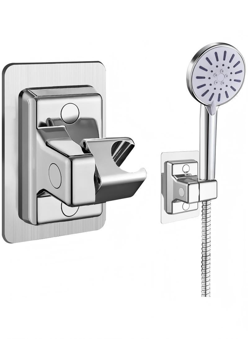 حامل رأس الدش، رأس دش عالمي من البلاستيك، حامل رأس دش محمول، حامل قابل للتعديل، مثبت على الحائط للحمام مع عصا لاصقة - Image 1