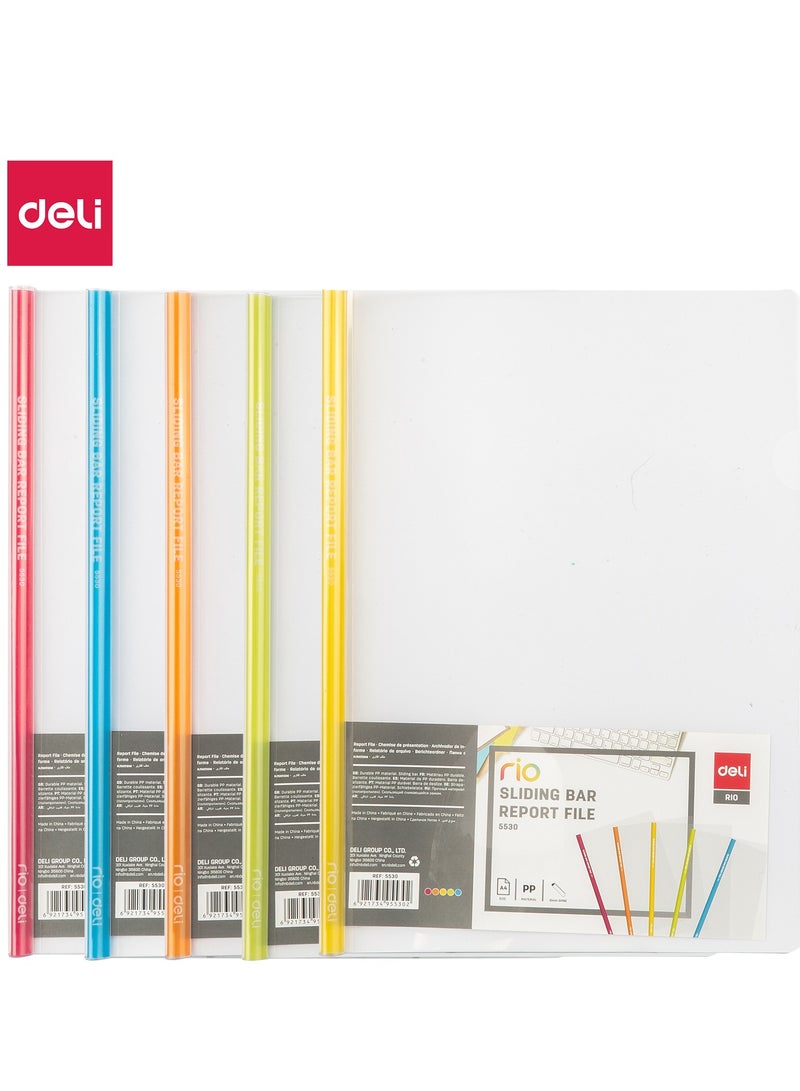 Deli ملف تقرير مكون من 5 قطع مع شريط منزلق - Image 1
