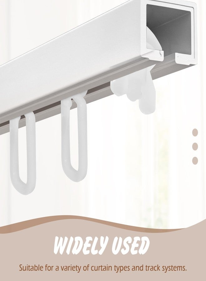 Quacc Curtain Track Gliders Set - 100 Glider Hooks and 6 Locks, Plastic Curtain Roller Accessories for Windows, Doors, Shower Curtains (White) - Image 5
