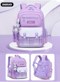 DUNISO Kids School Backpack, Large Capacity Backpack for Girls, Lightweight Schoolbag for Teen Girls Bookbag, Watrer Resistant Bookbag for Elementary Primary School Durable Multi-Compartment Daypack for Children Grades 3-6  - Image 3