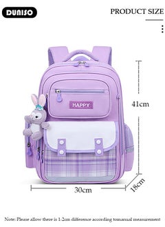 DUNISO Kids School Backpack, Large Capacity Backpack for Girls, Lightweight Schoolbag for Teen Girls Bookbag, Watrer Resistant Bookbag for Elementary Primary School Durable Multi-Compartment Daypack for Children Grades 3-6  - Image 2