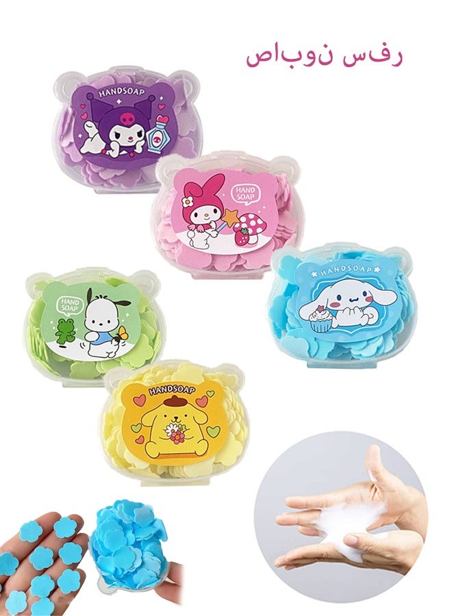 سانريو ٧٥٠ ورقة صابون، ورق صابون محمول وقابل للذوبان لغسل وتنظيف اليدين، مثالي للأطفال والكبار في رحلات التخييم والمشي لمسافات طويلة (مجموعة من ٥ علب). - Image 1