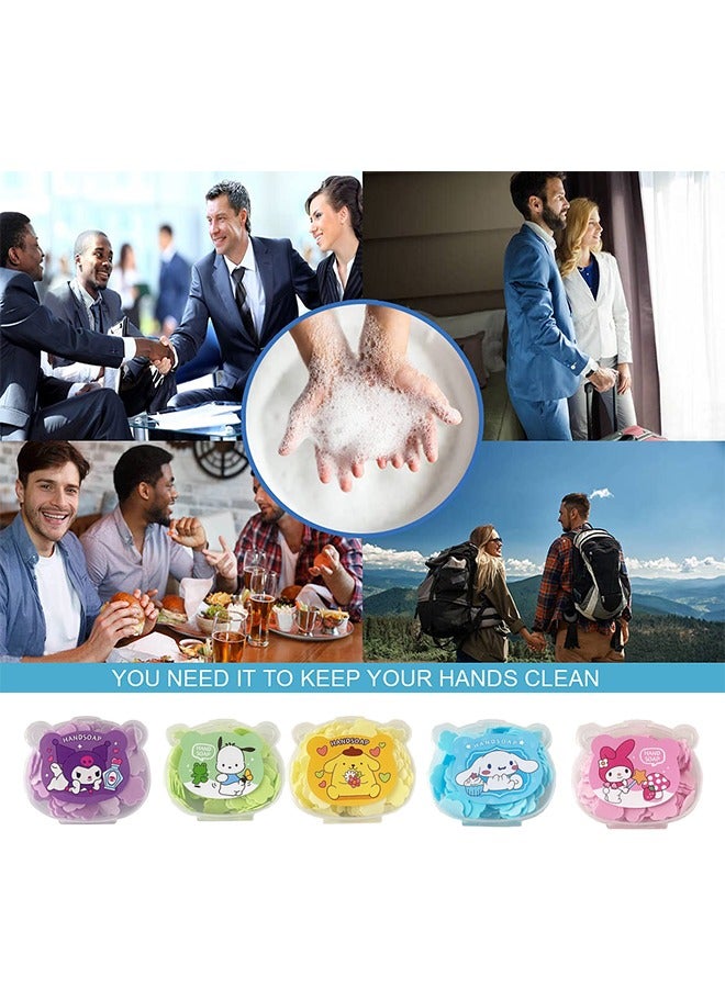 سانريو ٧٥٠ ورقة صابون، ورق صابون محمول وقابل للذوبان لغسل وتنظيف اليدين، مثالي للأطفال والكبار في رحلات التخييم والمشي لمسافات طويلة (مجموعة من ٥ علب). - Image 4
