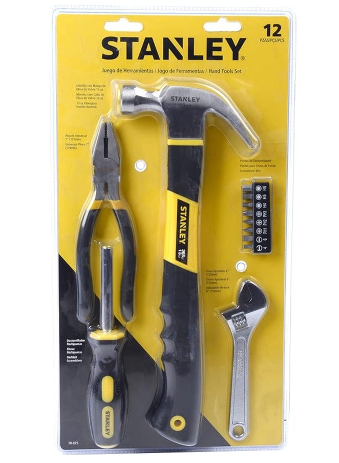 Stanley 12-Piece Hand Tool Set Made From Premium, Corrosion-Resistant Materials, Precisely Designed For Durability And Intensive Use. - Image 1