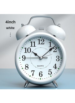 Kids Wake-Up Alarm Clock Strong Ringtone Large White-[ring oversized] Battery