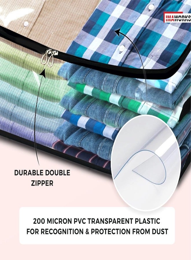 IMAWORKS Transparent Plastic Clothes Storage Bag (Pack of 4) | Clothes Organiser for Wardrobe | Saree Covers with zip |Saree Organizer for Wardrobe | Saree Bags Storage | Saree Covers for Storage (4) - Image 3