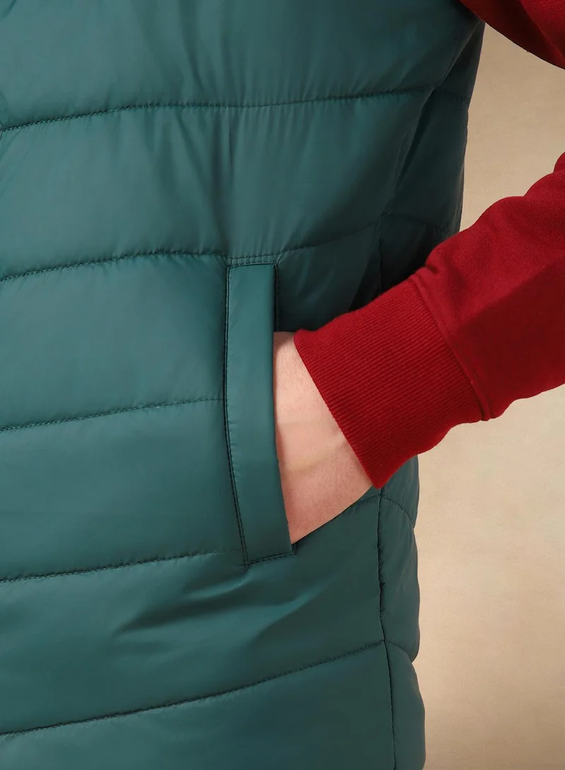 Dennis Lingo  Men's Green 100% Polyester Solid Gilet Regular Fit Jacket for Men | Best Price UAE
