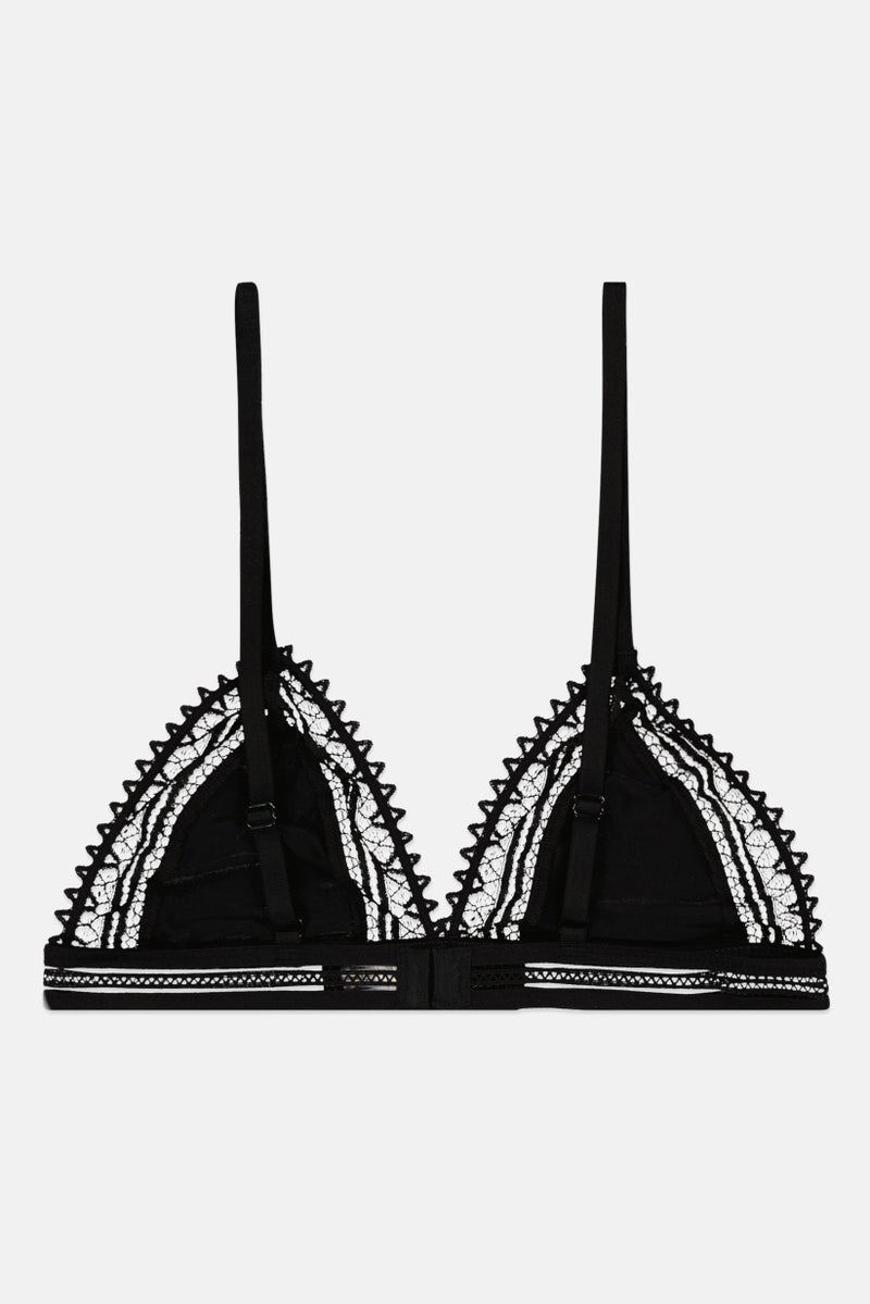 Etam Women Lace Triangle Non Padded Bra, Black - Image 2