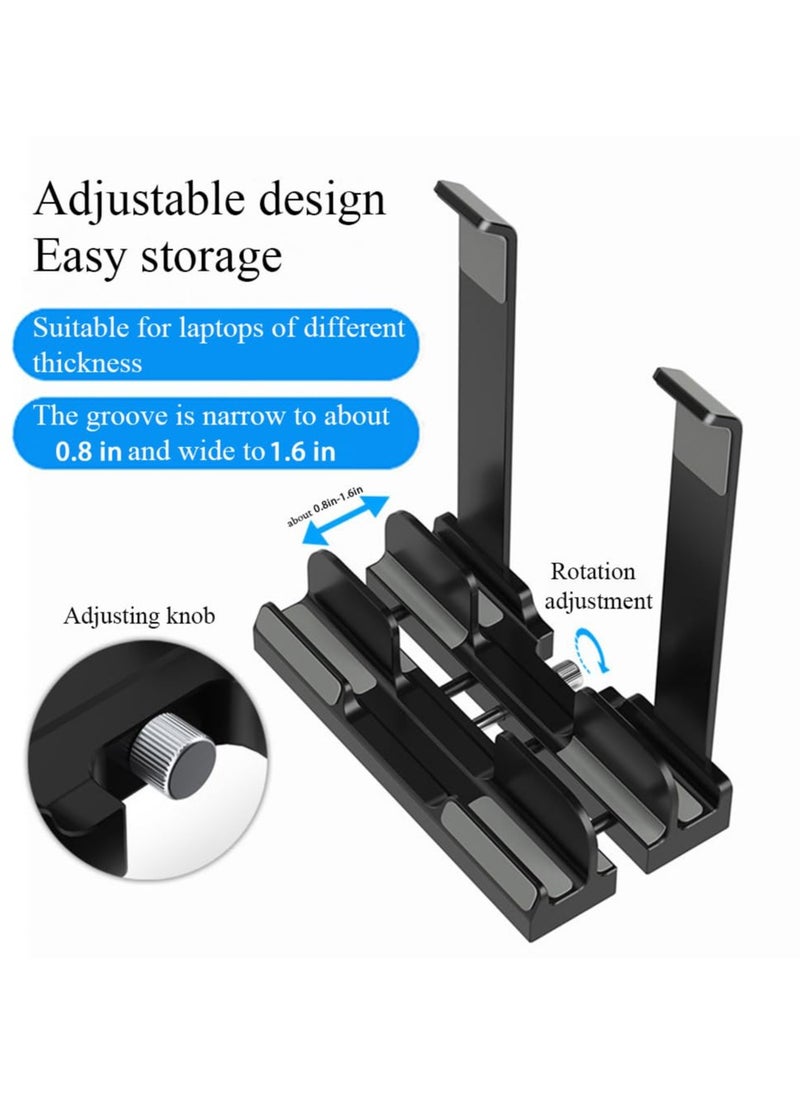 Aideli 3-Slot Vertical Laptop Stand – Space-Saving Upright Holder & Dual Laptop Stand | Desk Organizer for Laptops, Tablets & Pads  - Image 5
