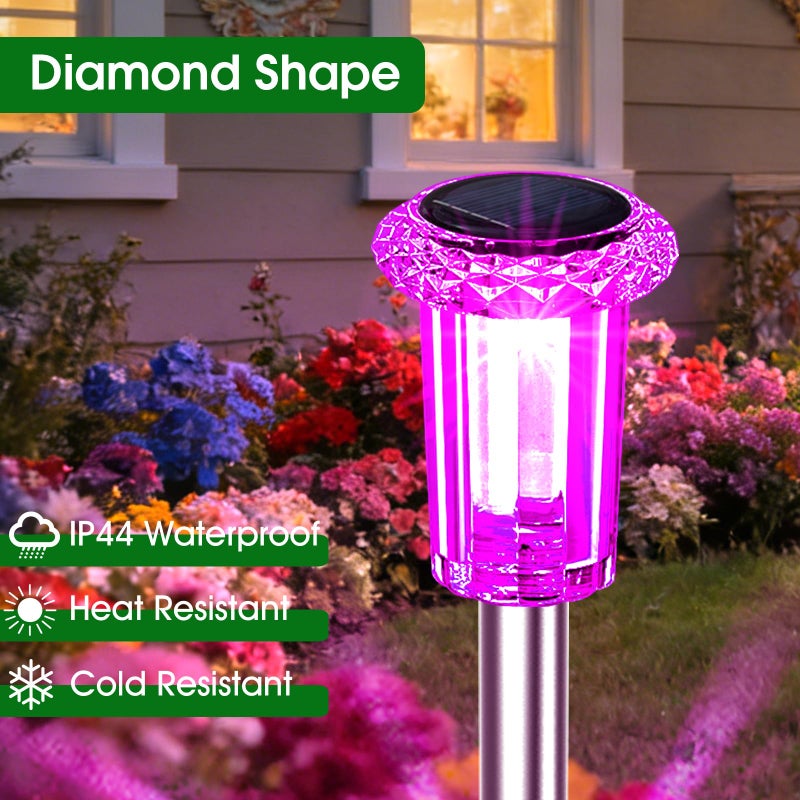 Eyrosa Solar Outdoor Lights, 15 Pack Solar Pathway Lights Outdoor Waterproof, Stake Lighting for Garden Yard Path Walkway Driveway Patio Lawn Decor,Color Changing - Image 3