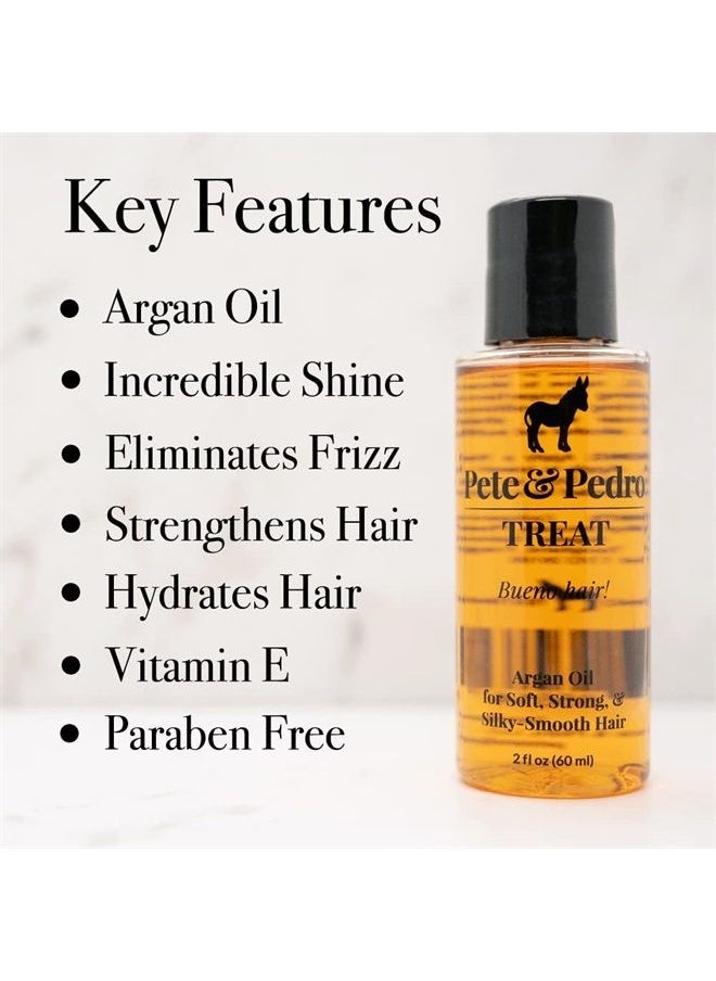 Pete & Pedro TREAT - Argan Oil Moisturizing Hair Treatment | Keeps Hair Soft, Strong, Frizz-Free, Silky, & Shiny | Helps Dry & Damaged Hair, Skin, Nails, & Cuticles | As Seen on Shark Tank, 2 oz.  - Image 2