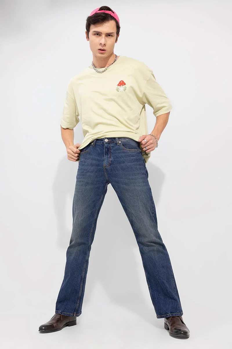 SNITCH Epoch Grunge Blue Bootcut Jeans