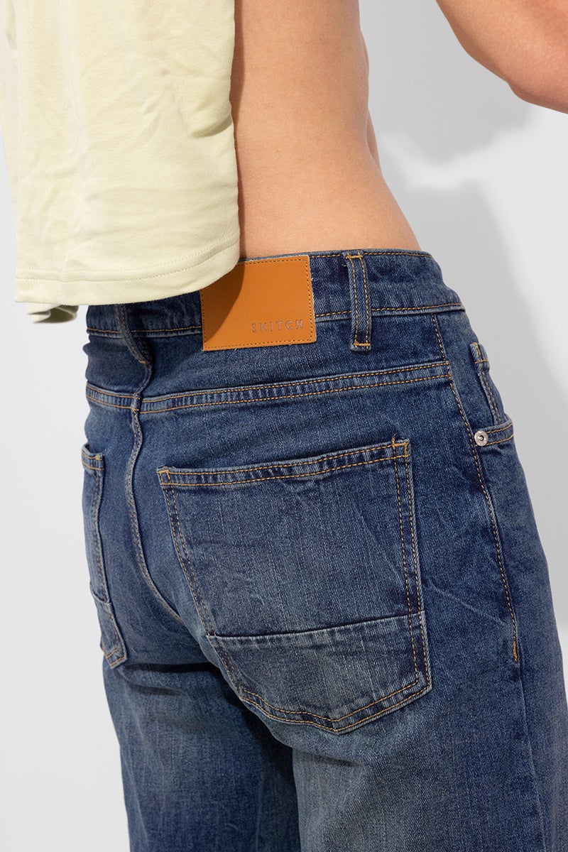 SNITCH Epoch Grunge Blue Bootcut Jeans - Image 3