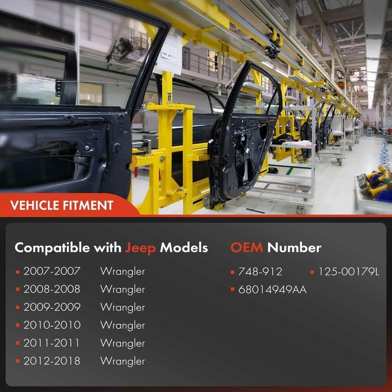 منظم النافذة مع المحرك الأمامي الأيسر للسائق لجيب رانجلر JK 2007-2018 SUV - Image 2