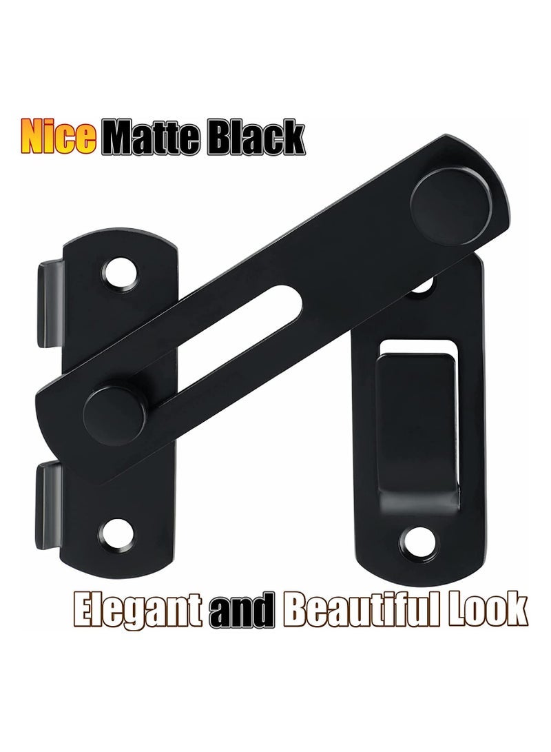 PCS Door Lock, Stainless Steel Gate Latches Flip Latch Safety Door Bolt Latch Lock, MK001 Matte Black Finish - Image 3