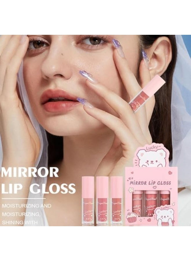 Dragon Ranee 3 Pcs Mini Lip Gloss Set, Tinted Plumping Glow Oil for Teenage Girls and Women, Cute Hydrating Mirror Gloss, Non-Sticky Long Lasting Moisturizing (Set-C) - Image 4
