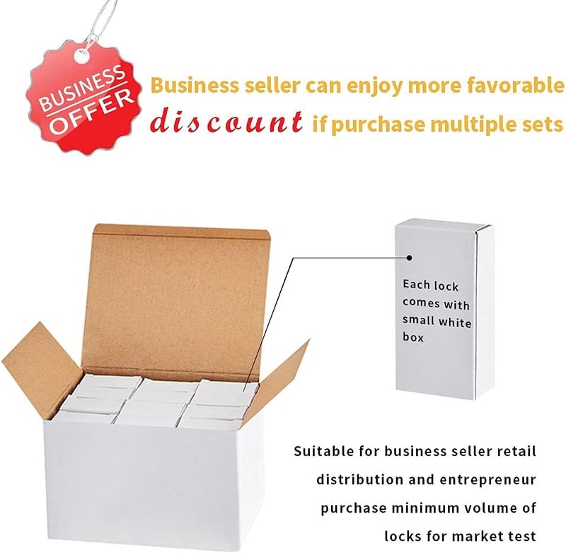 CINCINNO 12Pack Small Solid Brass Locks Keyed Alike，1-1/4” (30mm) Wide Lock Body, 1/5” Shackle Diameter Padlocks with Key - Image 5