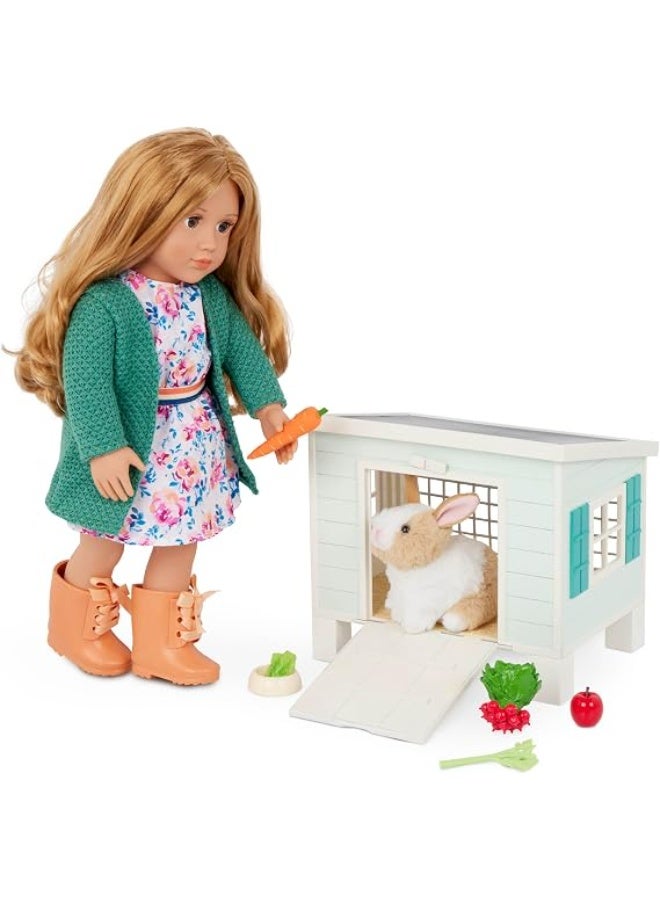 Our Generation Doll's Rabbit Hutch Playset with Plush Bunny and Miniature Food Accessories - Image 4