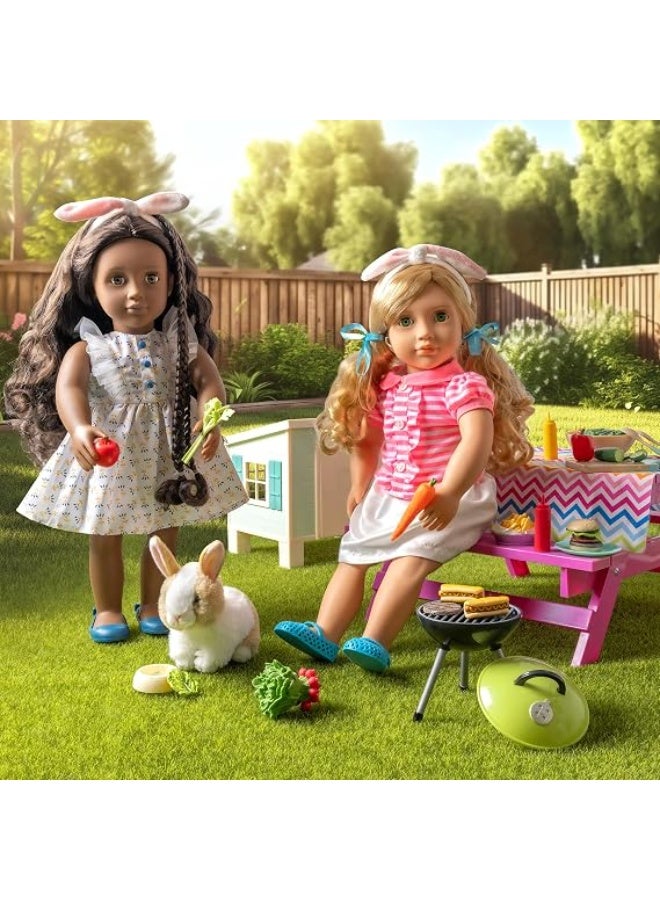 Our Generation Doll's Rabbit Hutch Playset with Plush Bunny and Miniature Food Accessories - Image 3