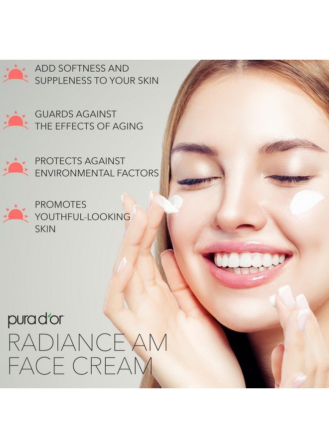Pura d'or 1.7 Oz Radiant Glow Am Face Cream - Methylene Blue, Polyphenols, Flavonoids, Apple Stem Cell Extract - Aloe Vera Base Anti-Aging Morning Moisturizer - Daily Facial Treatment For Women & Men - Image 2
