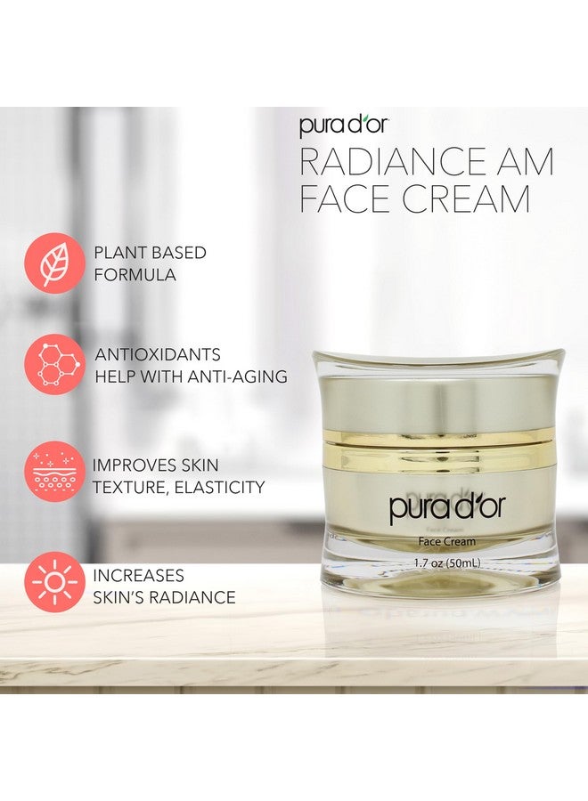 Pura d'or 1.7 Oz Radiant Glow Am Face Cream - Methylene Blue, Polyphenols, Flavonoids, Apple Stem Cell Extract - Aloe Vera Base Anti-Aging Morning Moisturizer - Daily Facial Treatment For Women & Men - Image 3