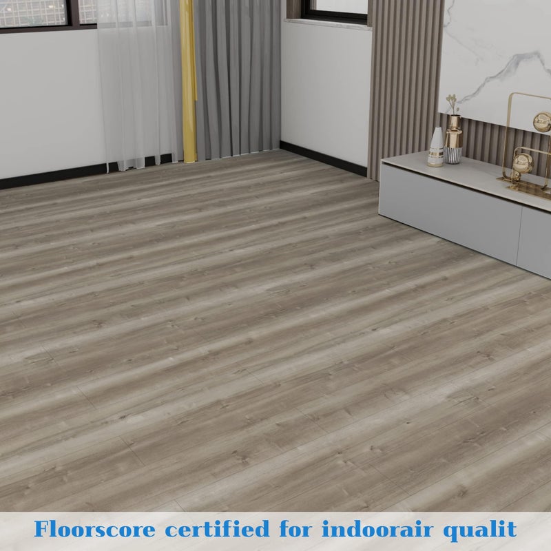 Lareko 54 Sq.Ft,Wood Peel and Stick Floor Tiles,36 Pack Grey Vinyl Flooring (No Adhesive Residue) 36"Ã—6" Waterproof and Non-Slip Laminate Flooring for Renters Bathroom, Living Room (Winterï¼‰ - Image 3